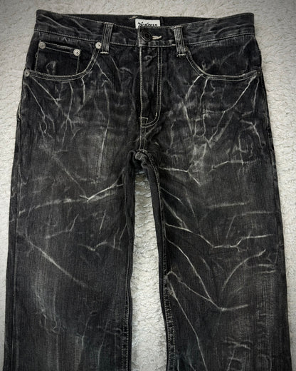 Nylaus Thunder Washed Flared Jeans
