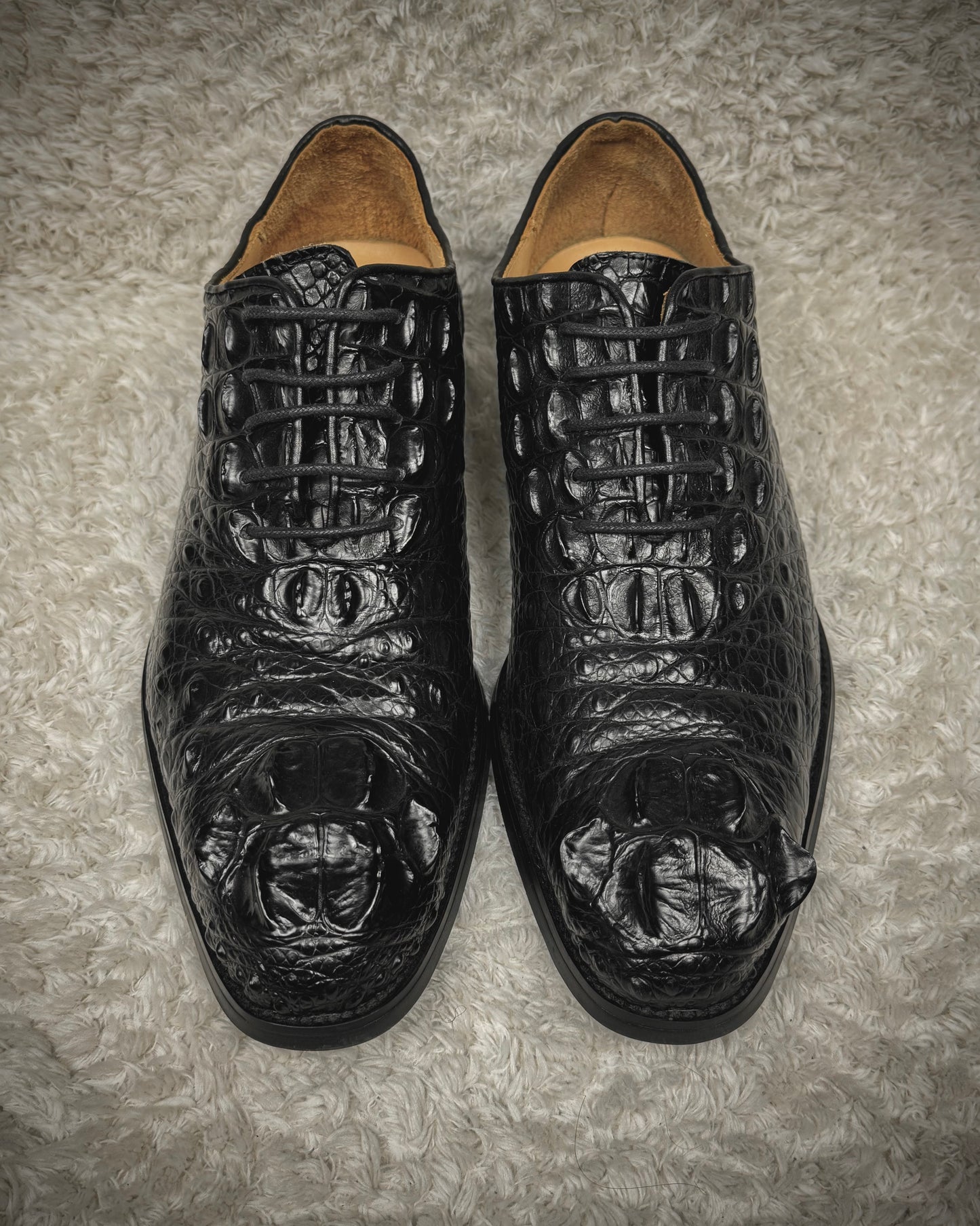 Deep Carved Crocodile Leather Boots