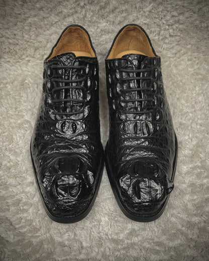 Deep Carved Crocodile Leather Boots