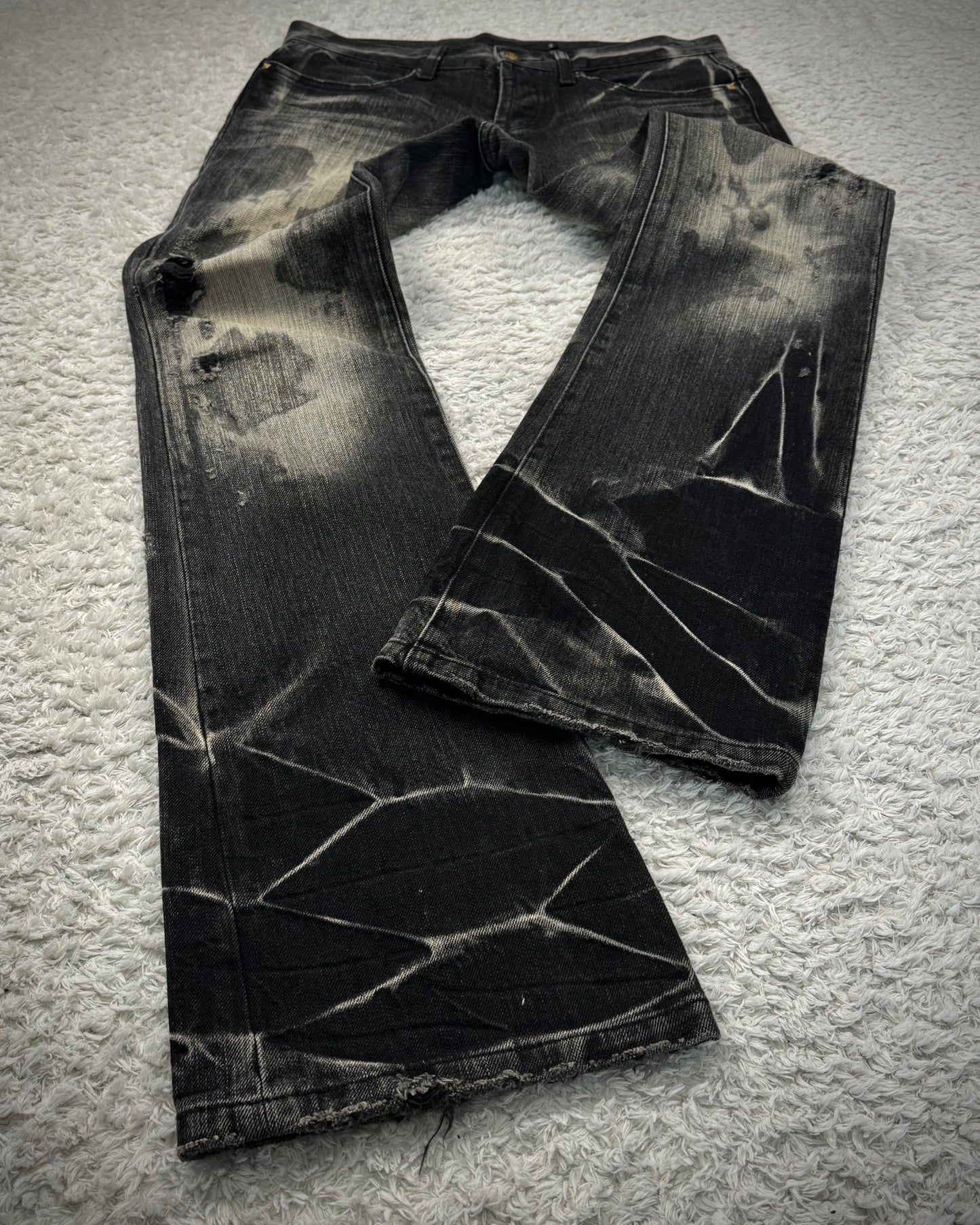 Fuga Charcoal Washed Flared Jeans