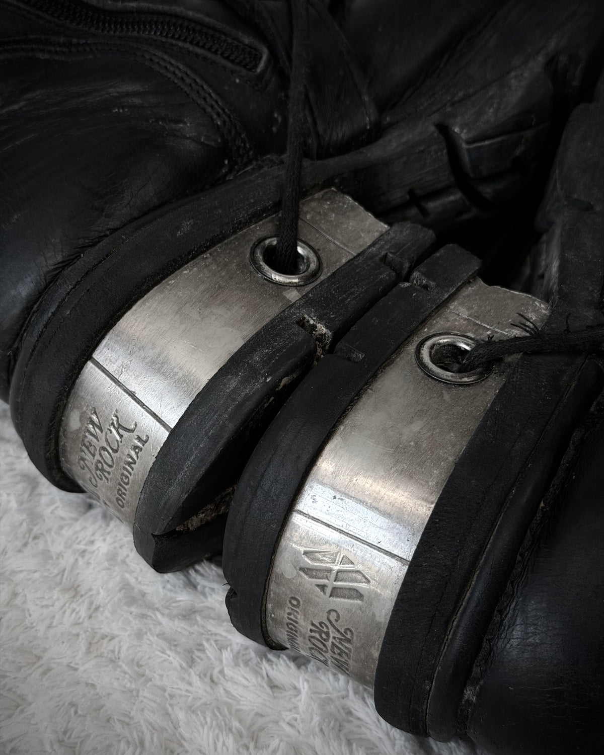 New Rock Steel Heel Leather Boots