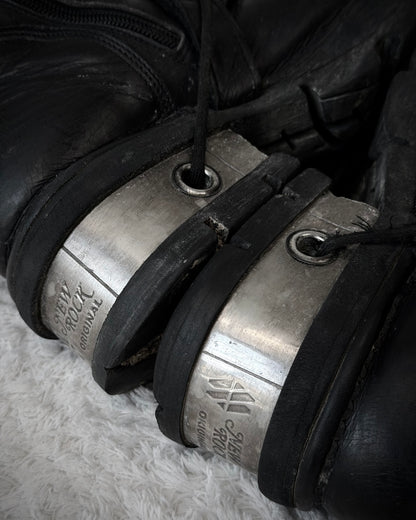 New Rock Steel Heel Leather Boots