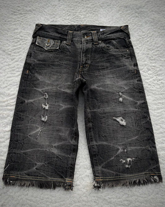 Semantic Design Python Detailed Jean Shorts