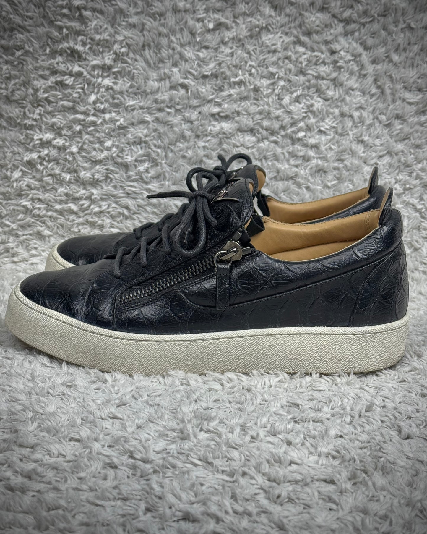 Giuseppe Zanotti Zippered Python Leather Sneakers