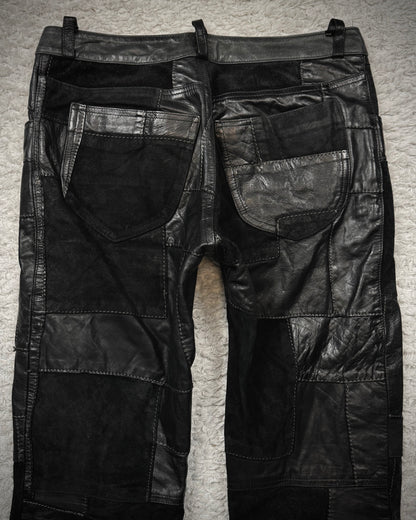 John Cherpas Marquis Flared Leather Patchwork Pants