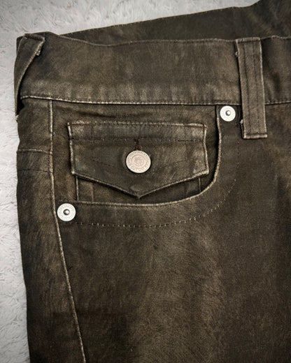 Tornado Mart Wood Textured Spiral Bootcut Pants