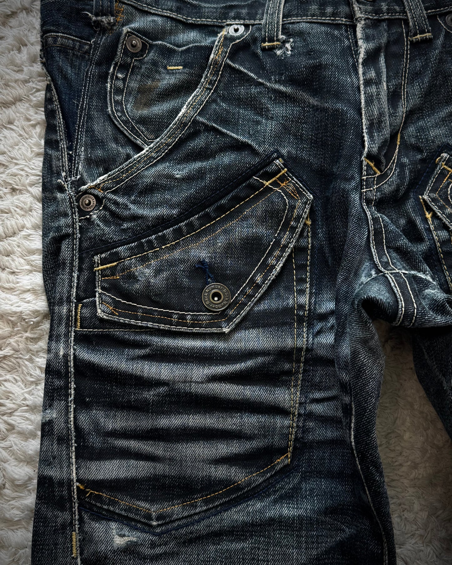 Back Number Whisker Washed Vintage Denim
