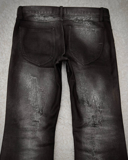 LED Rechwe Veronica Arizona Crack Waxed Studded Flared Jeans