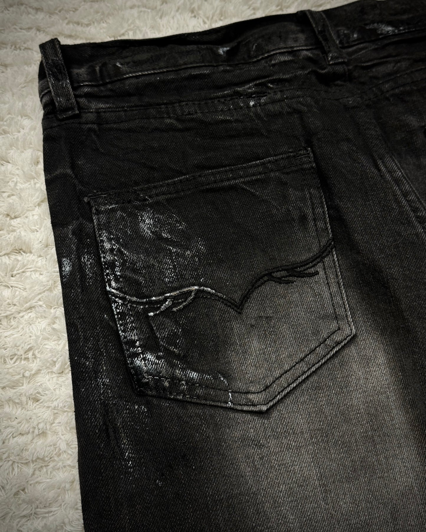 Fuga Waxed Clawmarks Coated Bootcut Jeans