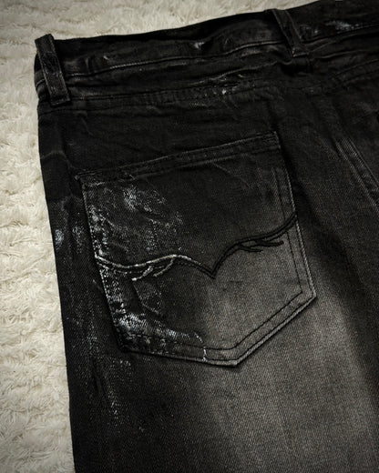 Fuga Waxed Clawmarks Coated Bootcut Jeans