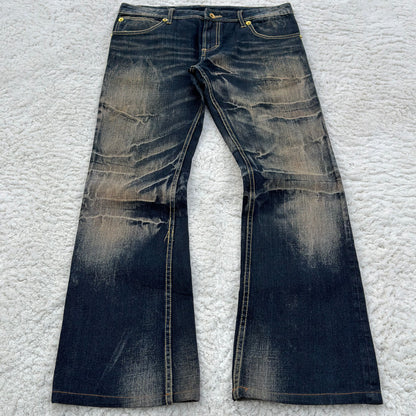 Semantic Design Mud Whisker Wash Flared Jeans