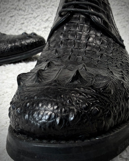 Boss Sunwen Depth Sculpted Crocodile Leather Dress Boots