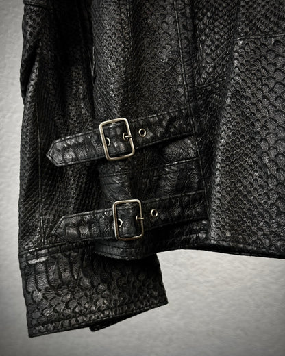 Schlüssel Python Carved Leather Jacket