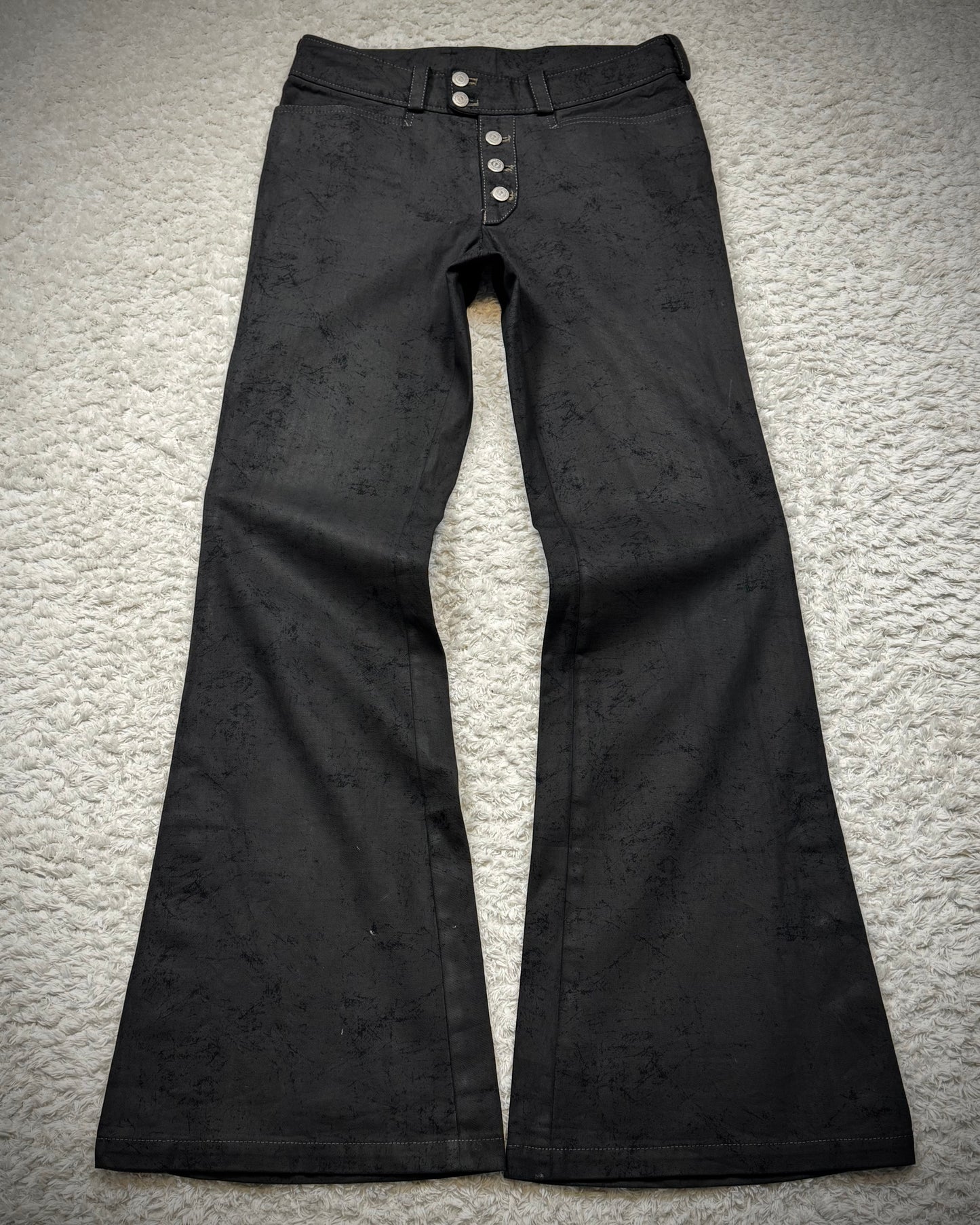 Tornado Mart Scratch Textured Flared Pants