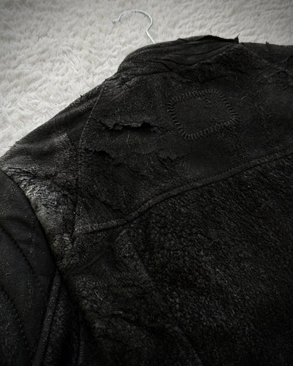Tigha Blistered Sheepskin Leather Jacket