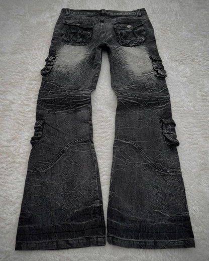 Lowbox Heavy Washed Flared Cargo Pants