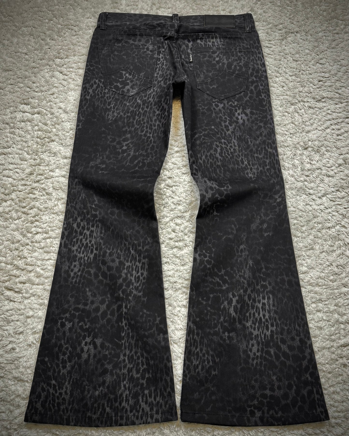 Tornado Mart Leopard Pattern Flared Jeans