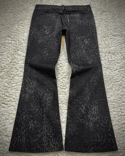Tornado Mart Leopard Pattern Flared Jeans