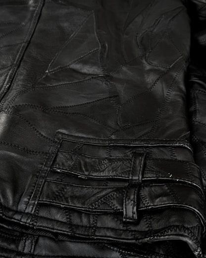 All The Way Scar Stitched Leather Patchwork Jacket