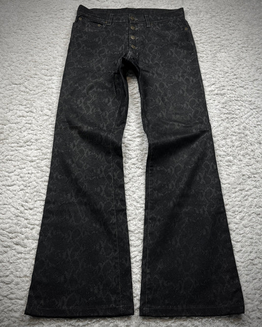 Tornado Mart Python Pattern Flared Pants