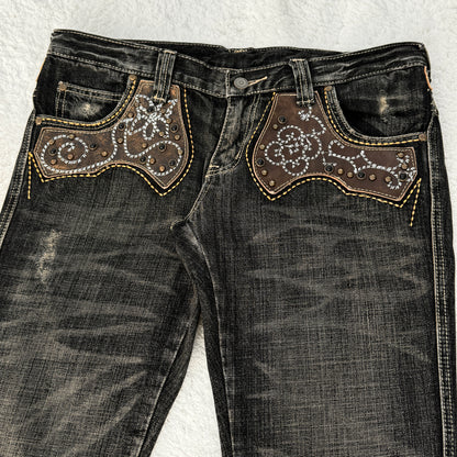 Tornado Mart Western Style Flared Jeans