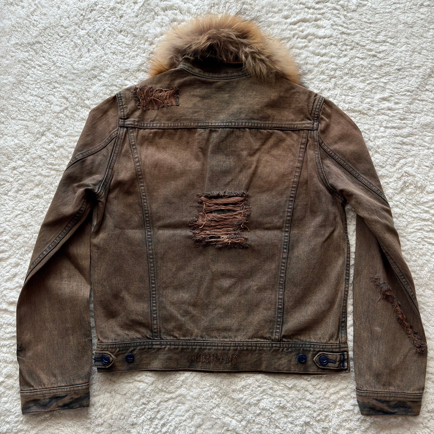 Hare Mud Wash Fur Denim Jacket