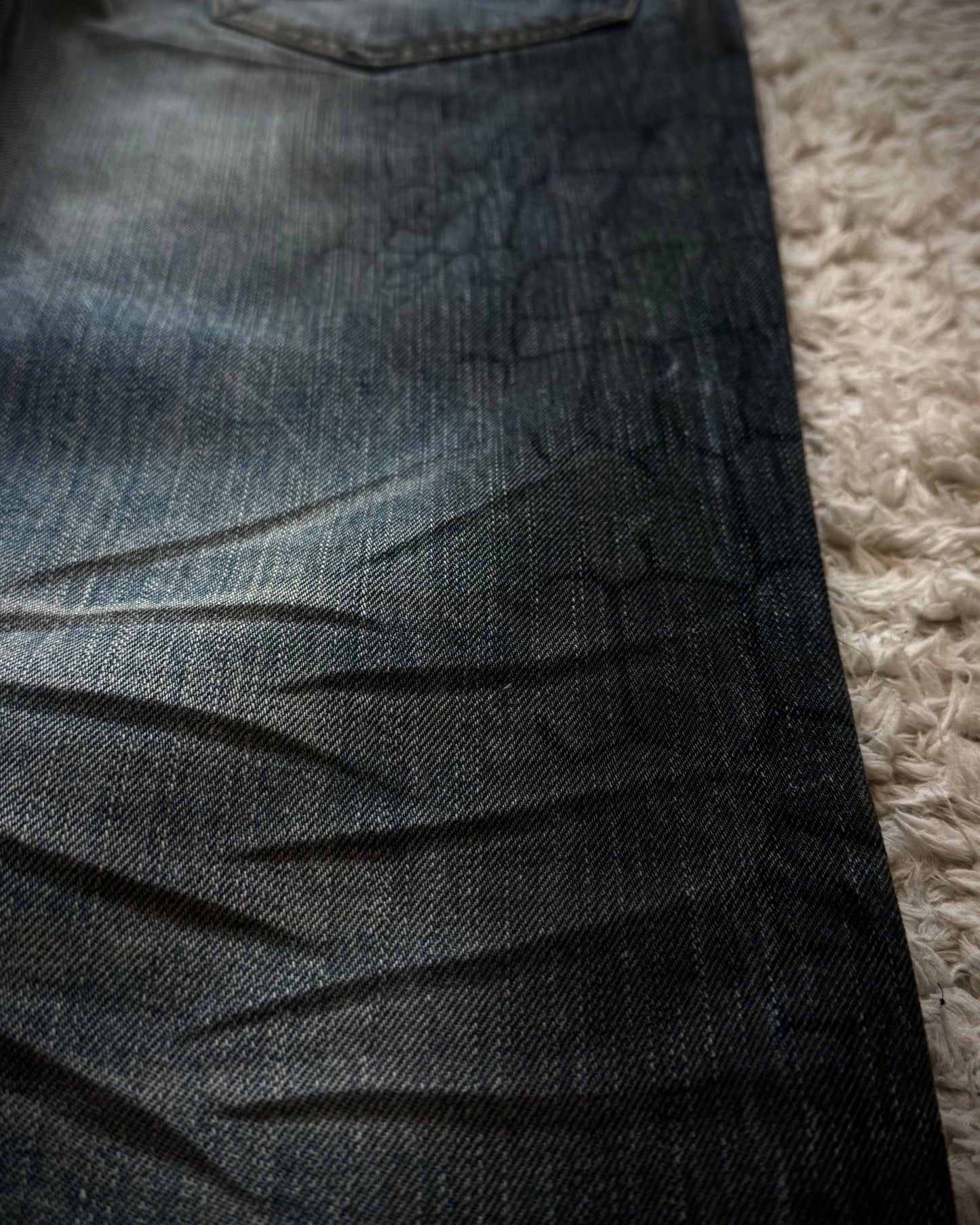 Semantic Design Crocodile Clawmarks Flared Jeans