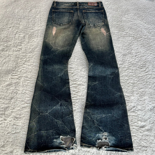 G.O.A Vintage Distressed Flared Jeans