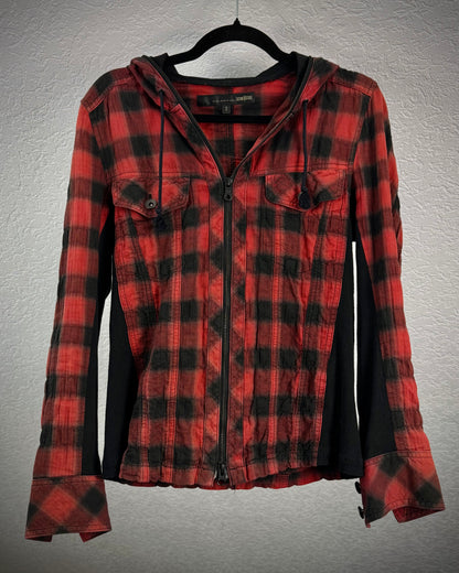 Schlüssel Crimson Flannel Zip Up Hoodie