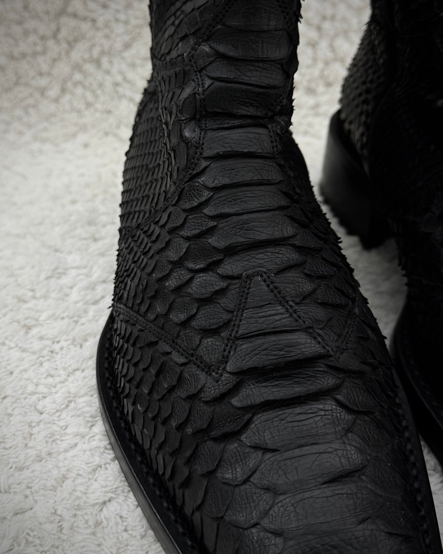 Rewind Pointed Python Leather Boots