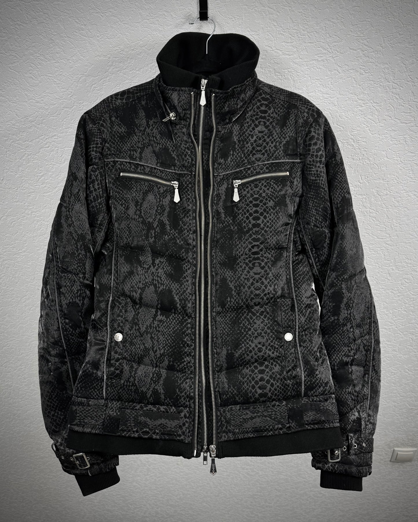 Bernings Sho Python Pattern Double Zip Lightweight Puffer Jacket