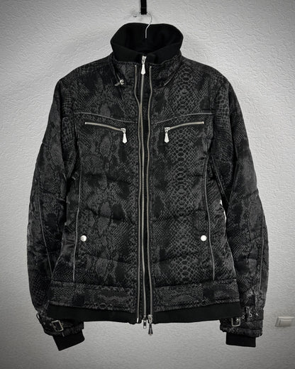 Bernings Sho Python Pattern Double Zip Lightweight Puffer Jacket