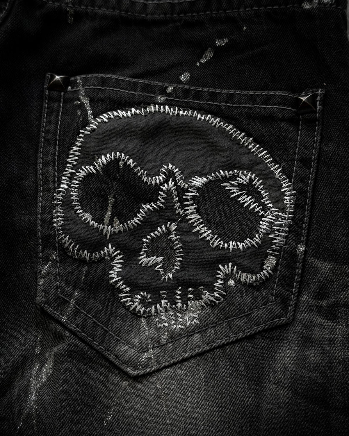 Semantic Design Silver Splatter Clawmarks Bootcut Jeans
