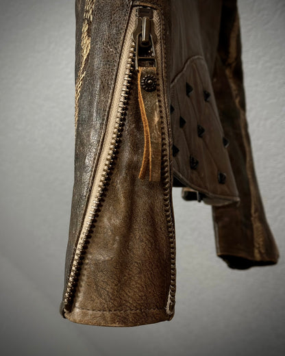 Obelisk Python Skull Leather Jacket