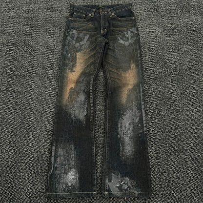 Semantic Design Waxed Snakeskin Denim