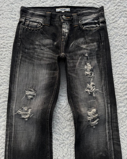Varosh Pierced Distressed Flared Jeans