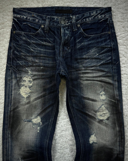 Fuga Clawmarks Washed Distressed Bootcut Denim
