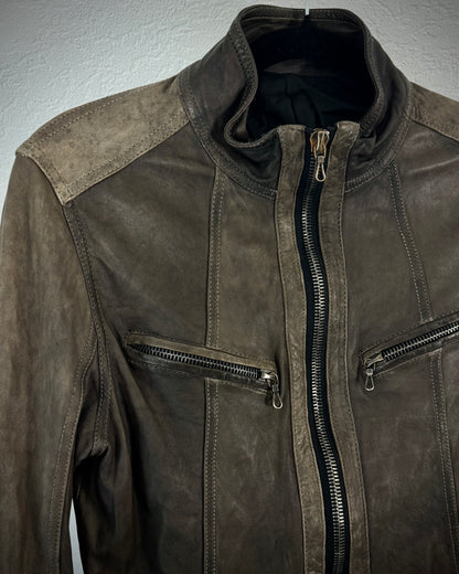 Shellac Earthy Textured Leather Jacket