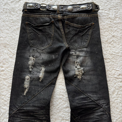 Midas Silver Splatter Distressed Bootcut Jeans