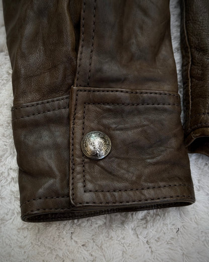 5351 Pour Les Hommes Scar Stitched Sheepskin Leather Jacket