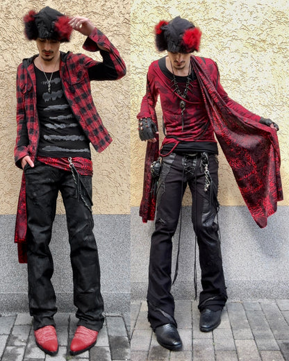 Crimson Wildcat Pattern Stole