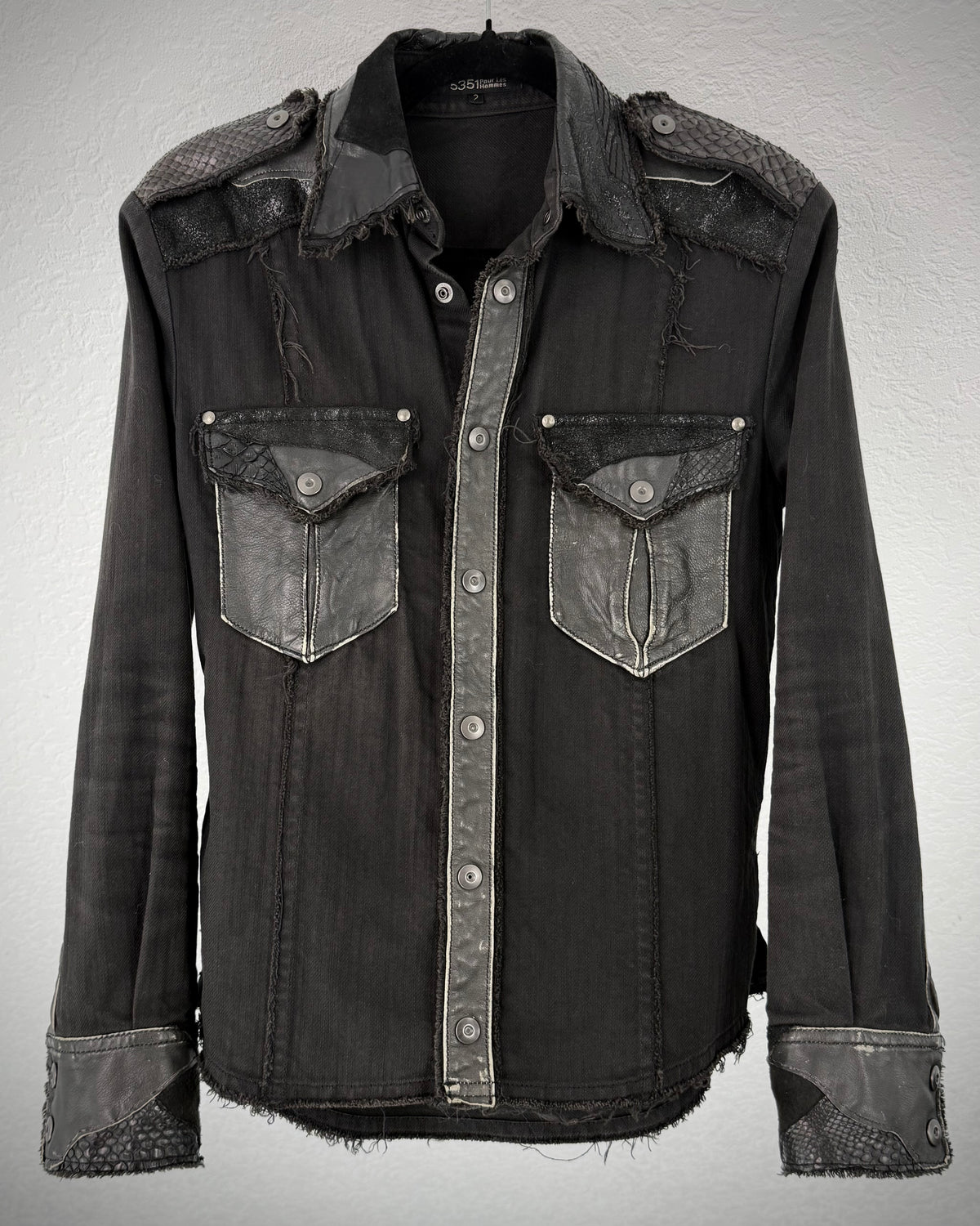 5351 Pour Les Hommes Python Leather Patchwork Jacket
