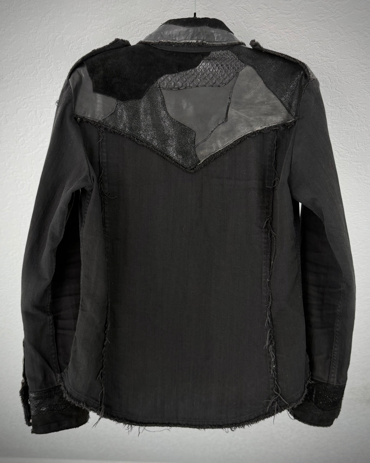 5351 Pour Les Hommes Python Leather Patchwork Jacket