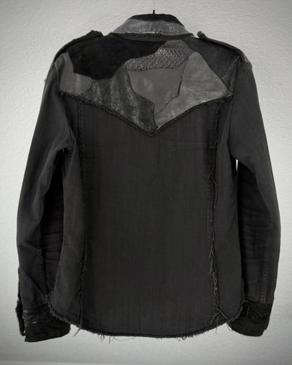 5351 Pour Les Hommes Python Leather Patchwork Jacket
