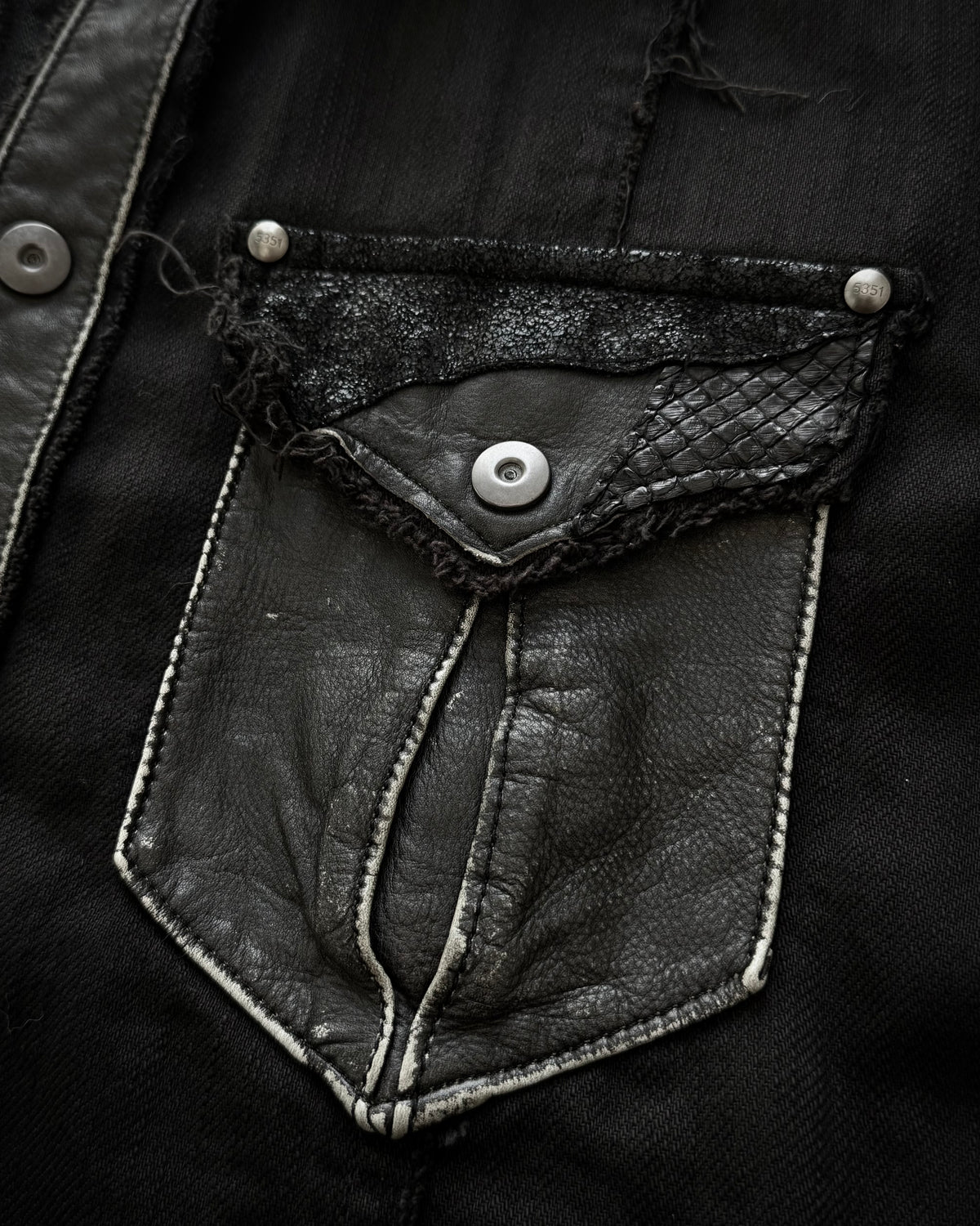 5351 Pour Les Hommes Python Leather Patchwork Jacket