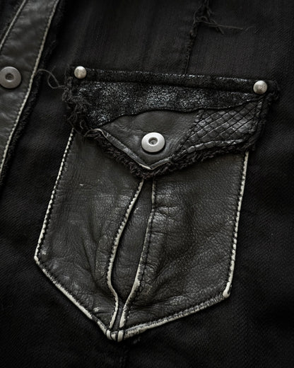 5351 Pour Les Hommes Python Leather Patchwork Jacket