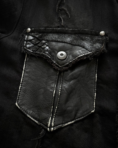 5351 Pour Les Hommes Python Leather Patchwork Jacket
