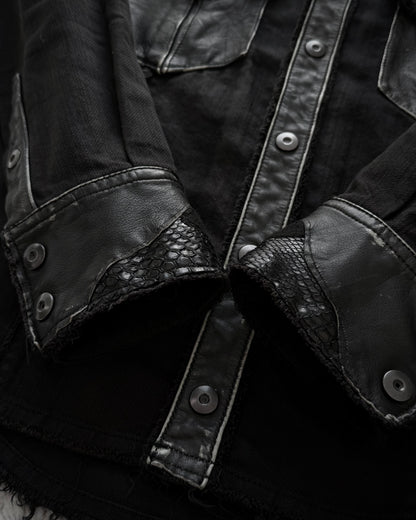 5351 Pour Les Hommes Python Leather Patchwork Jacket
