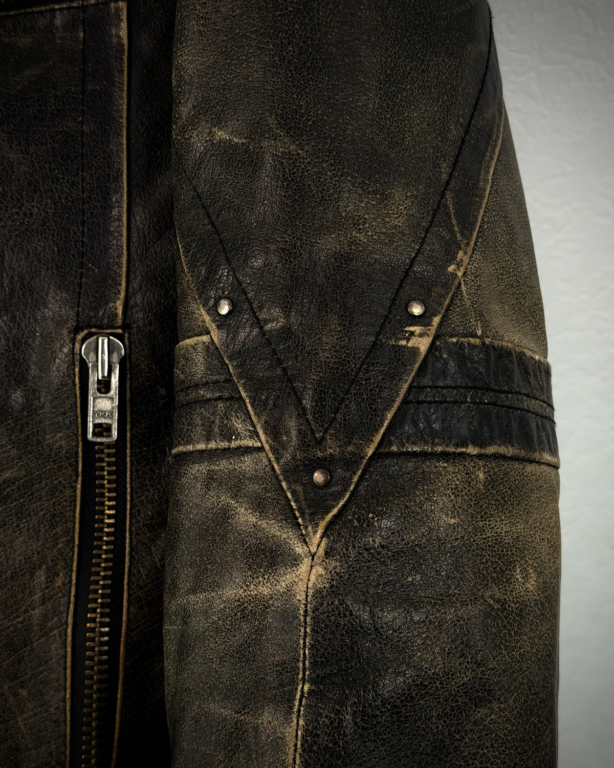 Vintage Chunky Rabbit Fur Leather Jacket