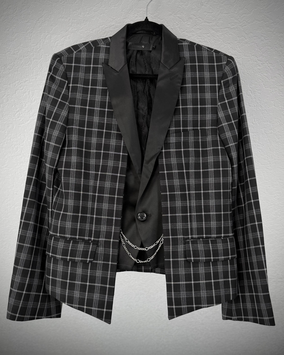 Midas Checkered Layered Gilet Chained Blazer